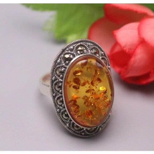 New Pure 925 Sterling Silver Ring The widest 28mm Amber Lace Ring