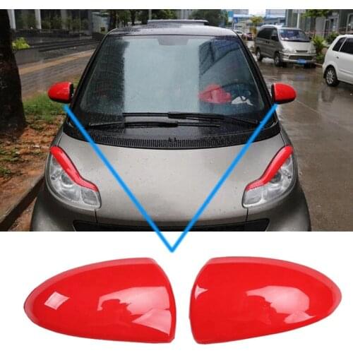 Red Car Rearview Mirror Cover Mirror Shell Accessories for Smart Fortwo 451 2008-2014