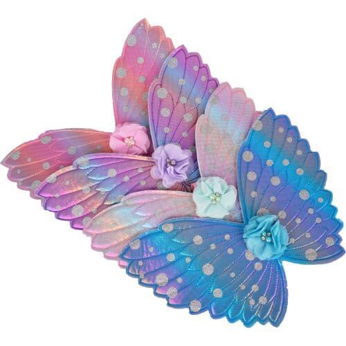 1pc Girls Butterfly Angel Wings Unicorn Fairy Wing Costume Accessories Quality Pastel Rainbow Fairy Wings for Girls Photo Props