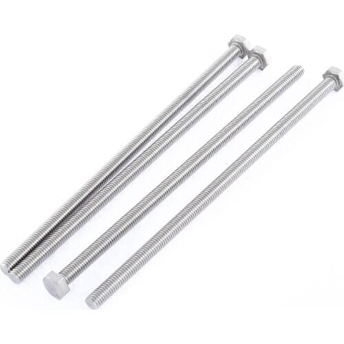 M6 x 150mm Fully Threaded Stainless Steel Hex Head Screw Bolt 4 Pcs