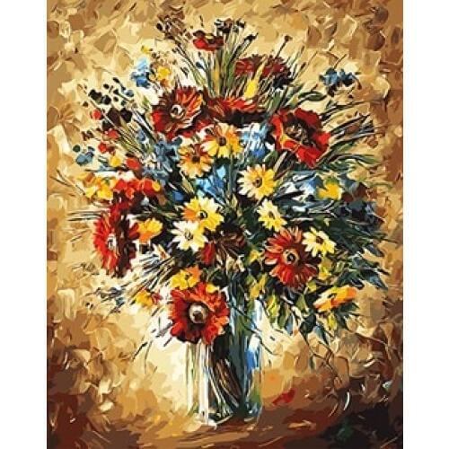 MaHuaf-W254 kinds of flower in the vase Acrylic Paint By Numbers Oil Painting Gift Coloring By Numbers