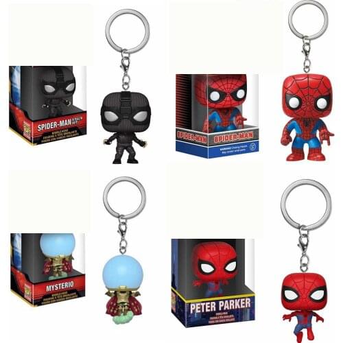 Funko Pop Marvel SpiderMan Mysterio Action Spider-Man Far From Home Keychain Toys