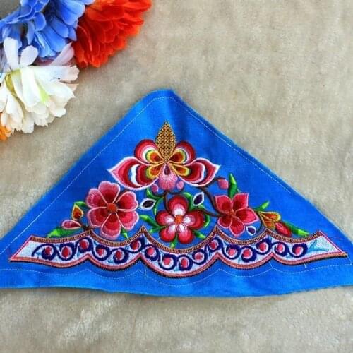 Miao stitch satin fabric embroidery patch garment bag home textile applique trim ethnic nepal tribal india boho gypsy hmong DIY