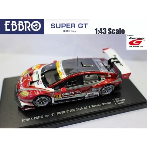 Ebbro 1/43 Scale Super GT 2015 Series Toyotaa Prius apr GT300 Rd.8 Motegi Winner Racing car model for collecton Resin