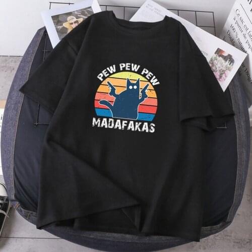 Fashion Pew Madafakas T-shirts Woman Hip Hop Summer Tops Short Sleeve Oversize Lady Clothing Round Neck Polyester 2021 New Tees