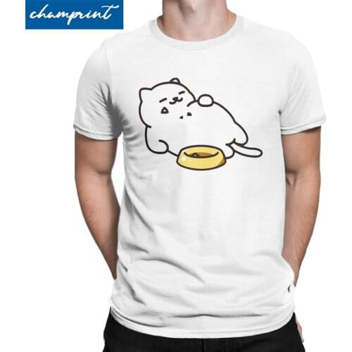 Mens Neko Atsume Tubbs Cat Classic T Shirt Kawaii Cat Game Kitty Collector Cotton Top Vintage Tee Shirt Graphic Printed T-Shirt