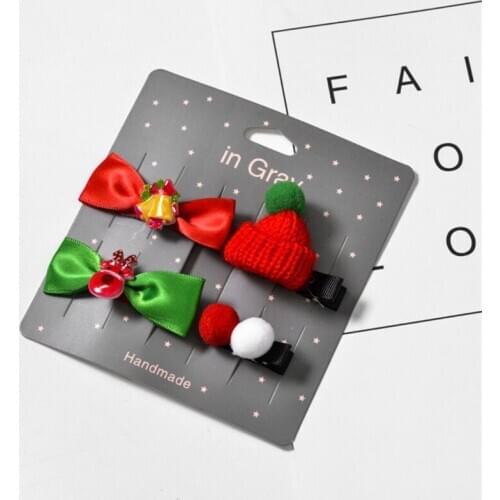 Christmas hairpin set Santa Claus hairpin baby girl Christmas hat headdress Antlers duckbill clip