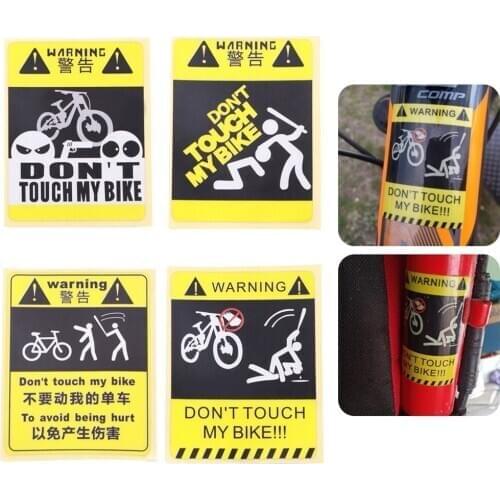 Bike And Motorcycle Stickers Sticker With The Sign Of "Don't Touch My Bike" Waterproof Reflective Bumper Sticker Wholesale