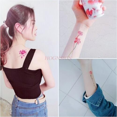 50pcs Tattoo stickers waterproof Women long-lasting simulation English flowers realistic arm ankles Sexy clavicle cover scars