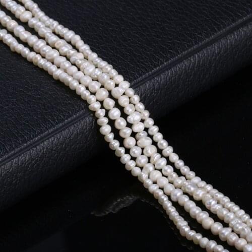 Natural Freshwater White Pearl Beads High Quality 36cm Punch Loose Beads for DIY Elegant Necklace Bracelet Jewelry Making 3-4mm