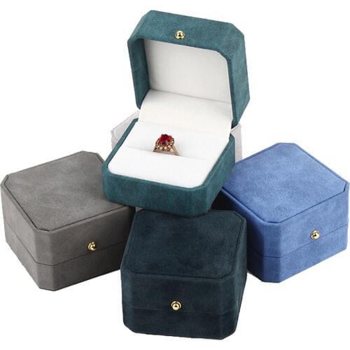 New PU Leather Ring Jewelry Storage Box Velvet Earring Stud Pendant Display Box Birthday Velentines Day Ring Jewelry Gift Box