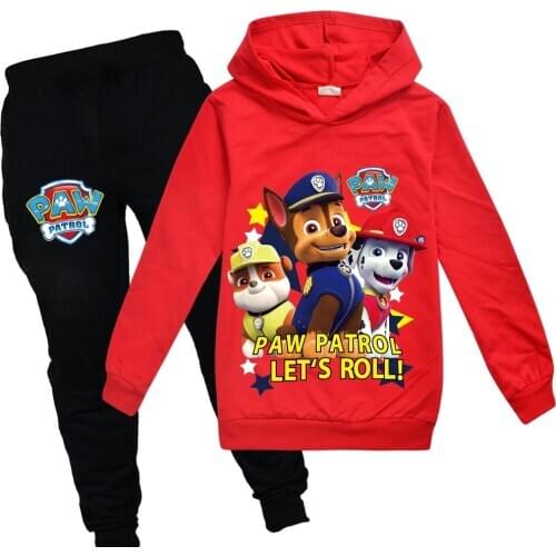 Toddler Girl Fall Clothes 2021 Fashion Wear Girls' Sweater + Pants Children Hooded Set Paw Patrol Kids Clothing for Boys Tshirt