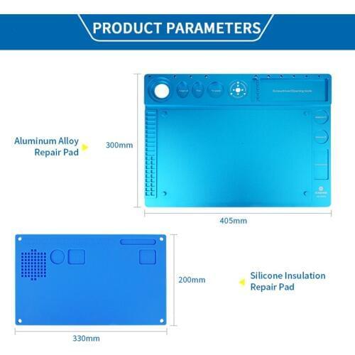 SUNSHINE Aluminum Alloy Microscope Base High Heat Resistance Maintenance Mat For PCB Soldering Repair Platform SS-004N