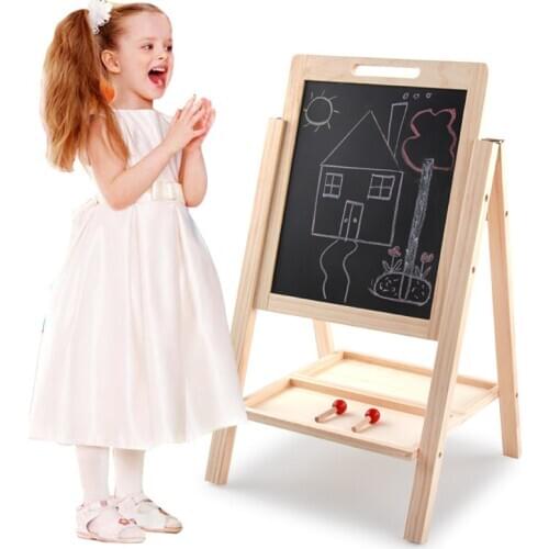 OUY Wooden Children Learning Double-sided Writing Lifted Convenient Drawing Board Puzzle Toys