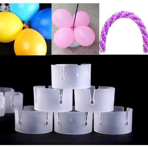 50pcs/lot Plastic Clip Birthday Balloons Connector Balloons Arch Buckle Clips Balloon Ring Buckles for Birthday Wedding Party