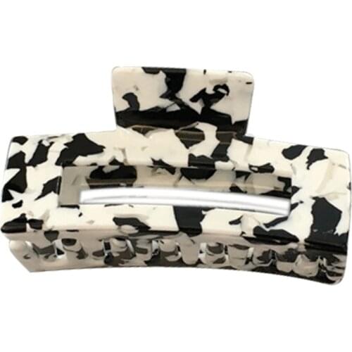 Rectangle Cellulose Acetate Hair Claw Hollow Out Tortoise Shell Banana Jaw Clips F42F