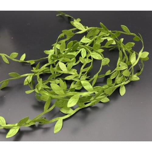 1000 m Silk Leaf-Shaped Handmake Artificial green Leaves For Wedding Decoration DIY Wreath Gift Scrapbooking Craft Fake Flower