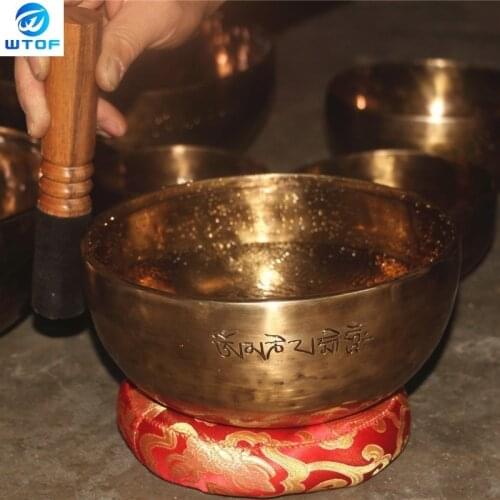 Tibetan Meditation Singing Bowl Nepalese Buddhist Tibetan Chanting Yoga Bowl Buddhist Sound Therapy Bowl Copper Religion Carft