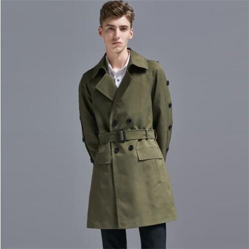 Big size 6XL mens trench coats homme spring autumn man long coat men clothes slim fit overcoat long sleeve 2021 new designer