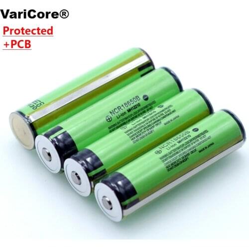 VariCore New Protected Original Rechargeable battery 18650 NCR18650B 3400mah with PCB 3.7V For flashlight batteries