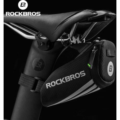 ROCKBROS Bicycle Bag Mini Rear MTB Mountain Road Bike Saddle Bag Reflective Cycling Tail Searpost Bag Bicycle Accessories Black