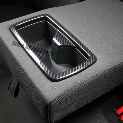 High Quality ABS Carbon fibre Car rear water cup frame Cover Trim car styling For Toyota RAV4 2019 2020 accessories 1pcs