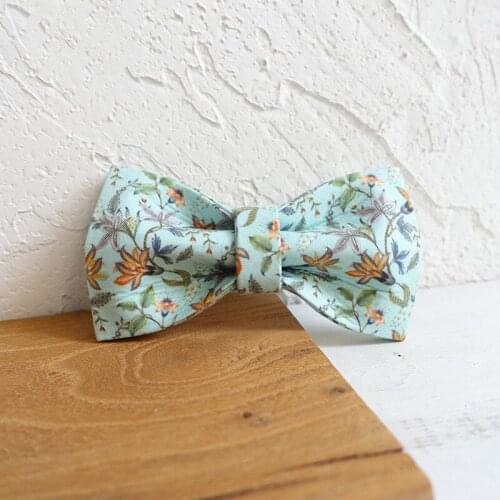 Green Flower Dog Bowtie Pet Collar Accessory Puppy Cat Pet Supplies Grooming Tools Dogs Dismountable Ornamental Bow Tie