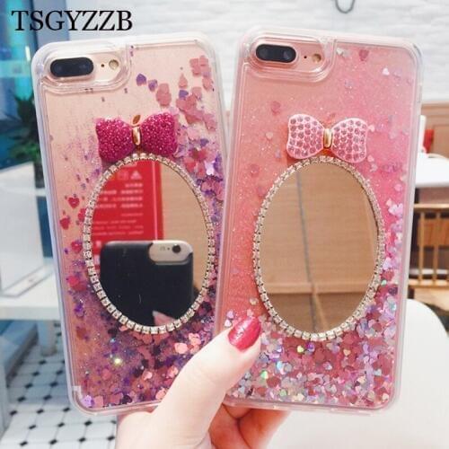 Mirror Dynamic Quicksand Liquid Case For Huawei P10 Lite P20 P30 Pro Luxury Glitter Clear TPU Girl Cover Y5 Prime Y6 2018 Y7 Y9