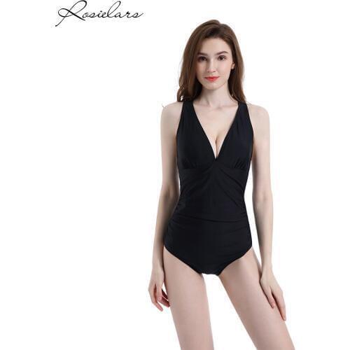 2019 ROSIELARS Summer Beachwear Sexy One Piece Women Swimsuit Back Crochet Knot Swimwear Bathing Suits