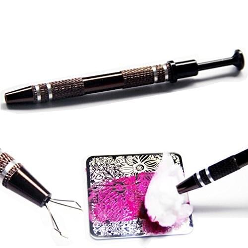 1pc Alloy Manicure Saver Cotton Claw Clean Nail Stamp Template Nail Stamping Plates Tool Nail Art Tools