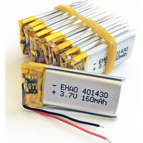 Lot 10 pcs 3.7v 160mAh 401430 Lithium Polymer LiPo Rechargeable Battery For Mp3 GPS PSP bluetooth Headphone Headset smart watch