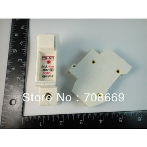 10pcs New Cylindrical Fuse Holder 1P 32A With LED RT18-32X