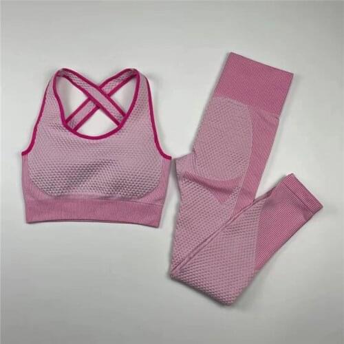 2021Tracksuit Women Clothing Sportswear High Waist Gym Leggings+Sexy Running Bra Seamless Sport Top Yoga Set Suit For Fitness