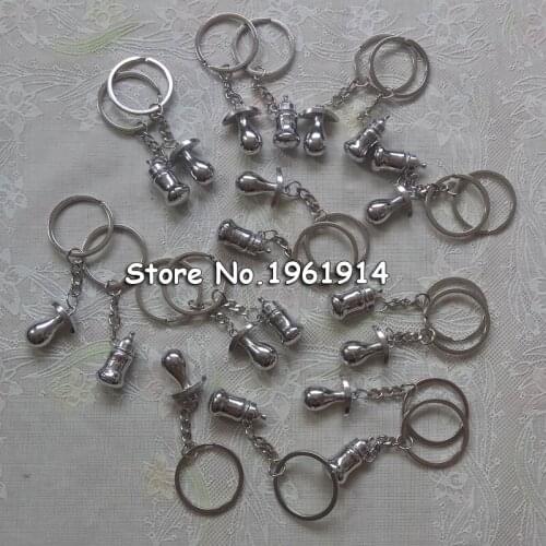 50 Pair Babys Bottle And Pacifier Keychain Wedding Favors And Gifts Souvenirs Baby Shower Decoration Event & Party Supplies