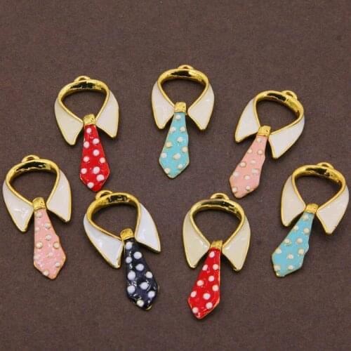 6 pcs tie pendants 22 * 47mm antique pendants, vintage KC gold, DIY necklace handmade jewelry accessories
