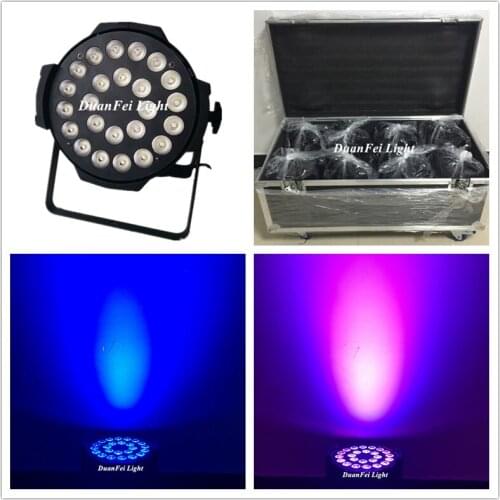 8pcs+Flightcase) 24*15w Rgbwa Par Can Aluminum House Par64 Lights DJ Stage Effect For Clubs Theaters Churches Concert