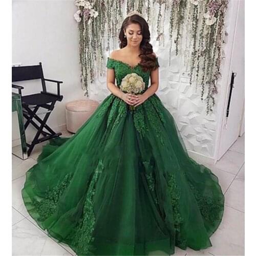 Off Shoulder Middle East Ball Gown Wedding Dresses Lace Appliques Custom Bridal Gowns Bandage Back Princess Waist