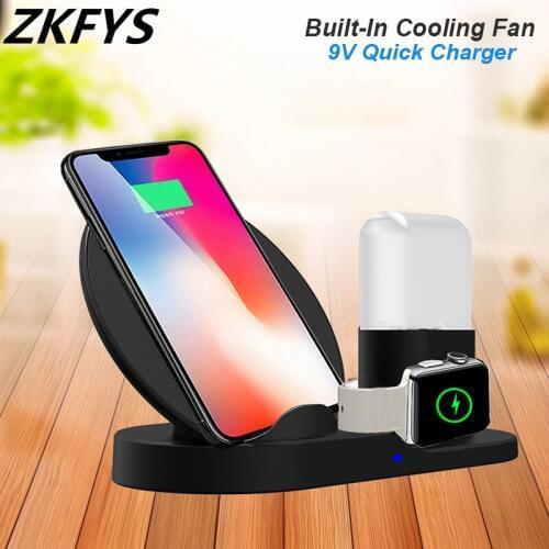 Wireless Charging Dock For iPhone X XS MAX XR For Samsung S8 S9 S10e 10W Qi Wireless Charger Stand For Apple AirPods Apple Watch