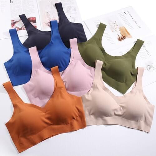 Seamless Bra Women Breathable Sleepwear Wireless Padded Bra Femme Gathered Push Up Brassiere Mujer Underwear Bralet Bh Lingerie