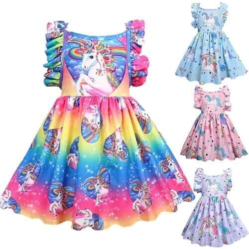 Baby Girl Cartoon Dresses Childrens Clothing Cute Print Dress Hot Children Summer Dress Costume Princess Dress