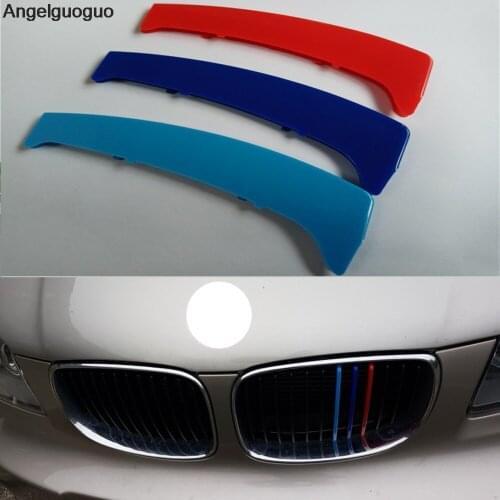 For 2004-2015 BMW 1 series E88 Cabriolet Cabrio 2008-2015 M Sport Front Grille Trim Strip grill Cover Stickers ( 12 grilles)