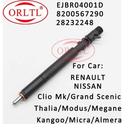For NISSAN ALMERA Nozzle 28232248 Common Rail Injector EJBR04001D For RENAULT CLIO ,Grand Scenic ,Thalia ,Modus ,Megane ,Kangoo
