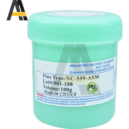 AMTECH 100g NC-559-ASM Flux paste lead-free solder paste solder flux PGA Solder for mobile phone PCB/BGA/SMD Lead-free