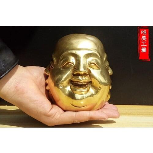 2020 -GOOD figure of Buddha TOP COOL Marvellous ART # " Pleasure, anger, sorrow, joy "Buddha brass Sculpture statue