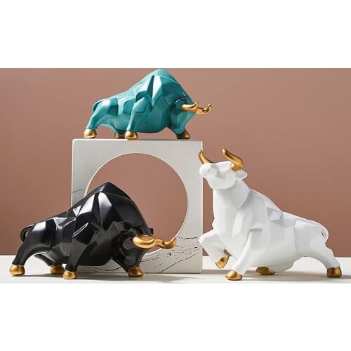 Nordic Creative Geometric Bull Modern Home Decoration Accessories for Living Room Desk Decor Accesories for Home Car Decoration