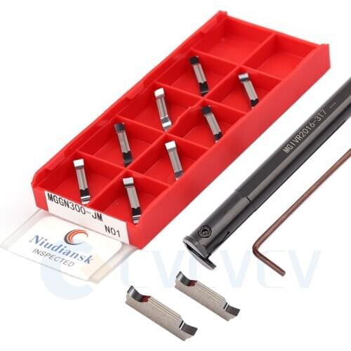 MGIVR2016-2 3 4 CNC Machine Tools Internal Slotting Cutting Tool Holder +10Pcs MRMN150 Lathe Carbide Groove Blade Good Stability