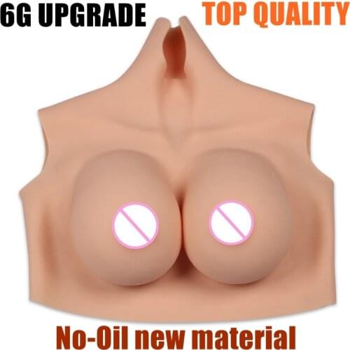 Upgrade 6G New High Collar Neck Fake Artificial Boob Realistic Silicone Breast Forms Crossdresser Shemale Transgender Drag Queen
