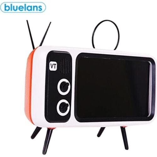 High Quality Portable Universal Retro TV Personality Style Desktop Phone Stand Base Mounting Bracket For 4.7-5.5 Inch Phone