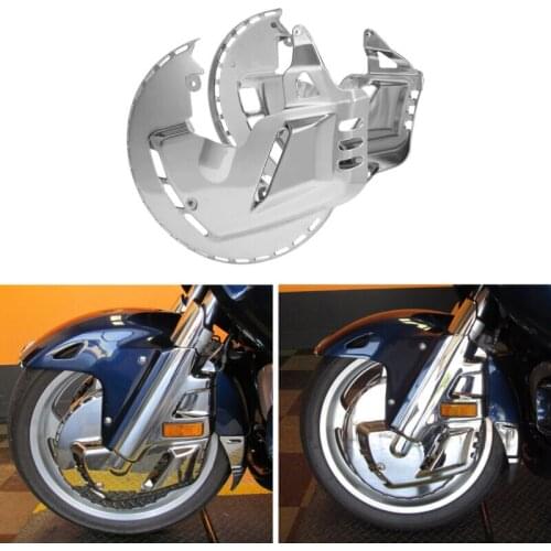 Motorcycle Chrome Brake Rotor Covers White LED Ring Of Fire For Honda Goldwing GL1800 2001-2017 F6B 2013-2017