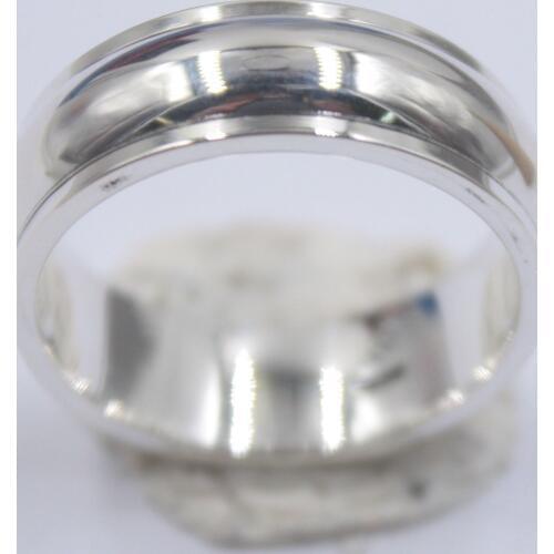 S925 Fine Sterling Silver Ring For Men 7mm Smooth Simple Lucky Ring US Size 6-12